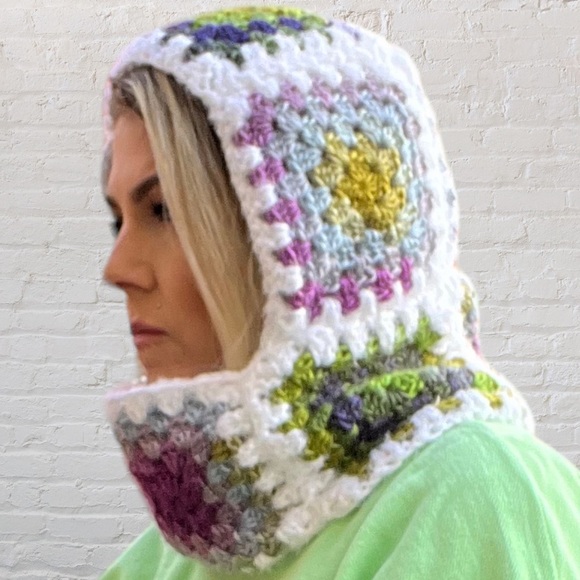 Granny Square Crochet Balaclava | Hooded Cowl - Picture 2 of 7